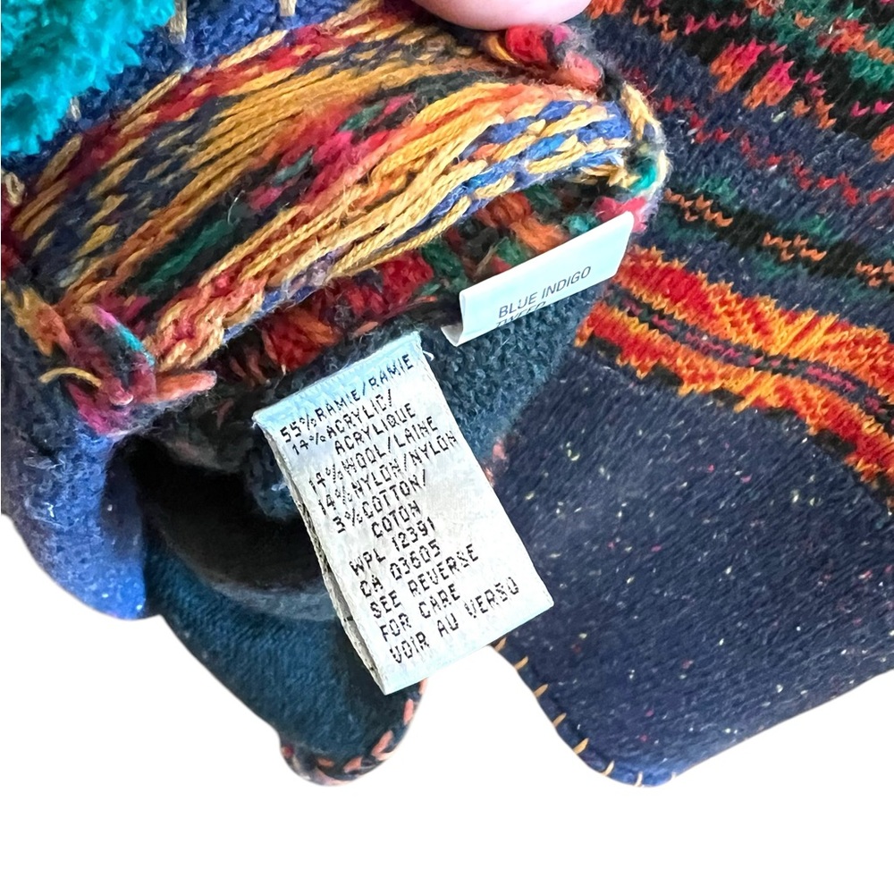 Northern Isles Patchwork Sweater Large Indigo Twe… - image 6